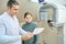 Doctor and patient, dentistry, dental tomograph