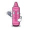 Doctor pink crayon isolated in the mascot