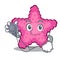 Doctor pink starfish isolated with the cartoon