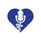 Doctor podcast heart shape concept vector logo