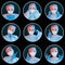 doctor portrait collage female surgeon set of 9