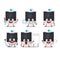 Doctor profession emoticon with black polaroid cartoon character