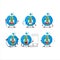 Doctor profession emoticon with blue marbles cartoon character