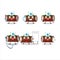 Doctor profession emoticon with cake cinnamon roll christmas cartoon character