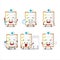 Doctor profession emoticon with checklist cartoon character