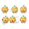 Doctor profession emoticon with custard tart cartoon character