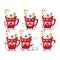 Doctor profession emoticon with hot chocolate with gingerbread cartoon character