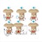 Doctor profession emoticon with milk mashroom cartoon character