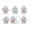 Doctor profession emoticon with silver medals ribbon cartoon character