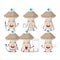 Doctor profession emoticon with toadstool cartoon character