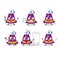 Doctor profession emoticon with wizard hat cartoon character