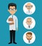 Doctor professional health- faces icon