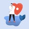Doctor Provide Counseling Importance of Caring for Heart Health Flat Design Illustration