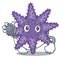 Doctor purple starfish isolated with the mascot