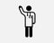 Doctor Raise Hand Icon Call Calling Pose Gesture Healthcare Worker Physician Surgeon Sign Symbol