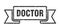 doctor ribbon. doctor grunge band sign.