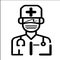 Doctor for save Covid line icon