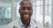 Doctor, smile and face of black man in hospital for medical, professional and consulting. Medicine, healthcare and