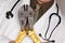 Doctor with Stethoscope Holding A Cable Cutters