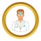 Doctor with stethoscope vector icon