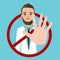 Doctor stop sign using hand palm rejection refuse serious say no