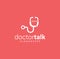 Doctor talk logo medicine vector chat information and broadcast design illustration. question network online Logo Icon Template