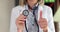 Doctor therapist cardiologist stethoscope thumbs up approved