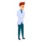 Doctor thinking icon, cartoon style