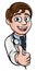 Doctor Thumbs Up Cartoon Character Sign