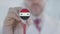 Doctor uses stethoscope with the Syrian flag. Healthcare in Syria
