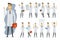 Doctor - vector cartoon people character set