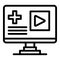 Doctor video player icon, outline style