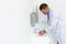 Doctor Washes Hands Before Medical Work. Dental Clinic