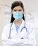 Doctor wear face mask in hospital protect from coronavirus disease or COVID-19.