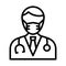 Doctor Wearing mask Vector Icon which can easily modify or edit