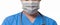 Doctor wearing protection face mask against.Banner panorama medical staff.