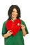 Doctor woman examine heart shape