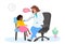 doctor woman pediatrician examining little girl with stethoscope vector