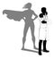 Doctor Woman Ponting Silhouette Super Hero Shadow