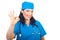 Doctor woman showing okay sign