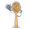 Doctor wooden fork character cartoon