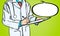 Doctor write note with Comic Speech Bubbles
