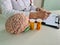 Doctor writes medical prescription for neuropsychiatric pill