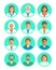 Doctors and medical workers flat simple avatars