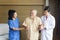 Doctors and physical therapists are caring for elderly sick people