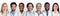 Doctors Portraits Collage With Multicultural Medical Workers On White Background