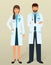 Doctors staff. Medical personal in different poses. Male and female physicians.