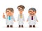 Doctors Team Experienced Fat Thin Tall Mustache Glasses Stethoscope 3d Realistic Cartoon Character Design