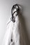 Doctors White Lab Coat Hanging on a Hook with Stethoscope