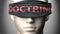 Doctrine can make things harder to see or makes us blind to the reality - pictured as word Doctrine on a blindfold to symbolize